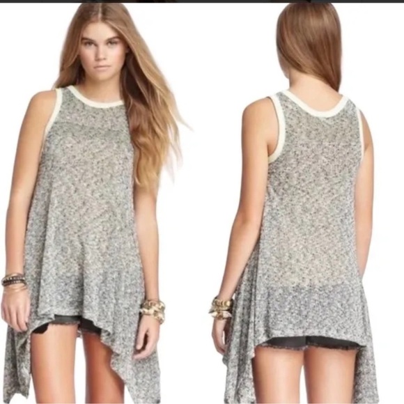 - We the Free Free People Bumble Bees Knees Asymmetric Tunic Top Size Small - Picture 3 of 8